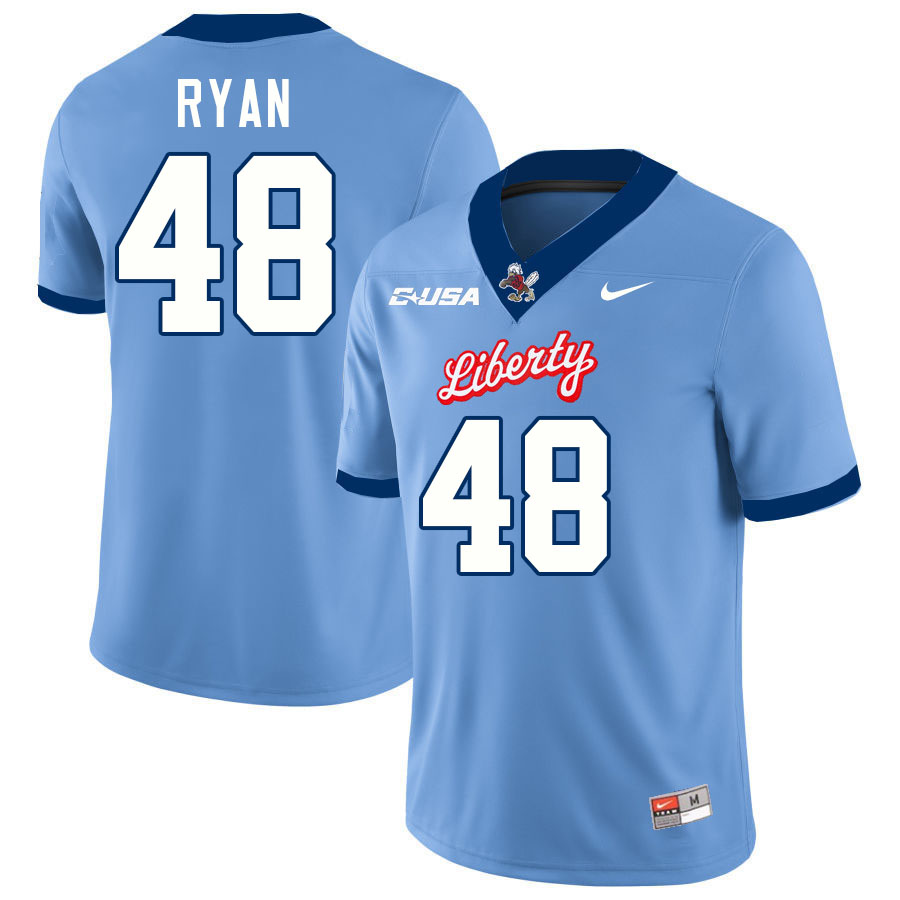 Liberty Flames #48 Caleb Ryan College Football Jerseys Stitched-Light Blue